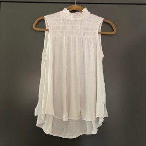 White ruffled tank top